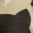 Tapis d’entrée déco Chat - Fibre de Coco 17mm - Brun, détail du contour découpé en oreilles de chat