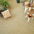 Jonc de mer Fin Panama - Naturel brut dans un salon esprit nature avec mobilier en bois clair