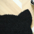 Tapis d’entrée déco Chat - Fibre de Coco 17mm - Noir, détail des fibres et d’une oreille de la silhouette