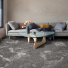 Moquette shaggy Glossy FusionBac Gris organic, revêtement épais pour salon contemporain