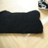 Tapis d’entrée déco Chat - Fibre de Coco 17mm - Noir, détail de la surface épaisse en fibres de coco