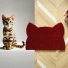 Tapis d’entrée déco Chat - Fibre de Coco 17mm - Rouge pour composer une entrée accueillante et pleine de fantaisie